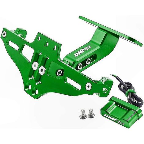 Support de plaque d'immatriculation universel avec éclairage LED pour motos 2012-2016 (vert) (1/5)