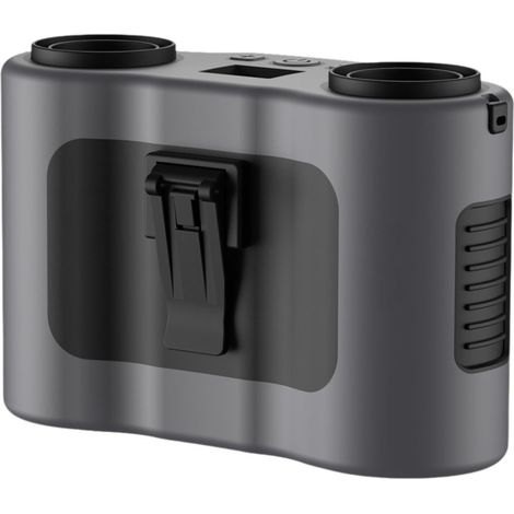 Ventilatore portatile USB da collo con clip per vita, 5x22x34 pollici, regolabile a 5 livelli per lavorare all'aperto, grigio (1/5)