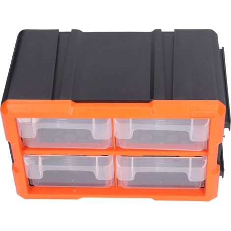 Wandmontierter Aufbewahrungskasten mit 4 PVC-Schubladen, Aufbewahrungsschrank für Schrauben, Muttern und elektronische Bauteile (1/5)