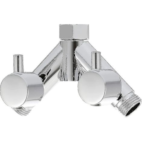 Robinet d'arrêt de douche en laiton chromé, 2 voies, en forme de Y, 1/2 pouce, pour flexible et pommeau de douche