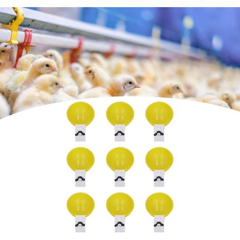 Lot de 9 abreuvoirs automatiques jaunes pour volailles (poulets, canards, oies, cailles). (1/5)