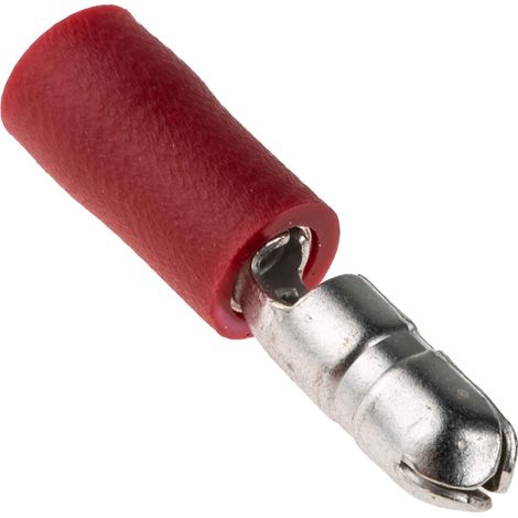 Cosse cylindrique à sertir RS PRO Isolé Mâle, Rouge 16AWG 1.5mm² 22AWG 0.5mm²