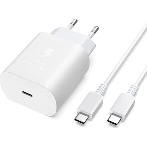 Chargeur rapide USB-C 25 W compatible avec Samsung A13, A14, A33, A34, A53, A54 4G/5G, S23, S22, S21, S20 FE-Plus/Ultra, adaptateur de charge ultra-rapide 263 (1/4)