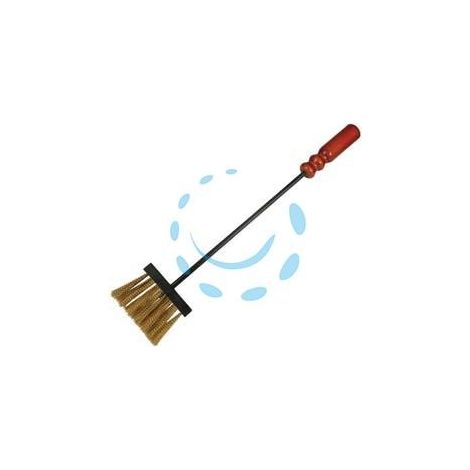 SCOPINO SETOLE OTTONATE PER CAMINO MANICO LEGNO - cm.55h. (738 BIS)