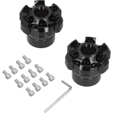Protège-carters moto CNC en aluminium, 2 pièces béquilles latérales universelles, protection anti-chute pour motos et scooters, noir (1/5)