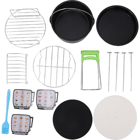 Kit accessoires friteuse inox 304 rack – Set avec moules gâteau pizza cuisson, cuisine (1/5)