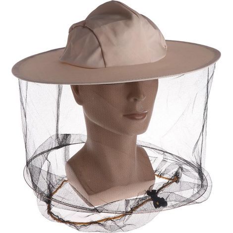 Chapeau d'apiculture et anti-moustique Tête en maille filet Protection du visage Pour extérieur pêche camping (1/5)