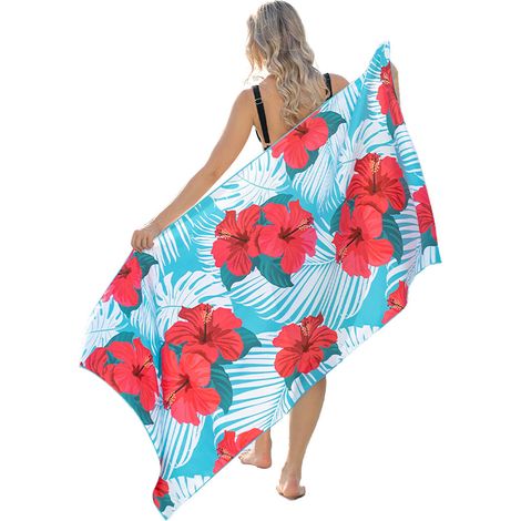 1 serviette de plage, imprimée, anti-sable, séchage rapide, 80 x 160 cm, microfibre (1/5)