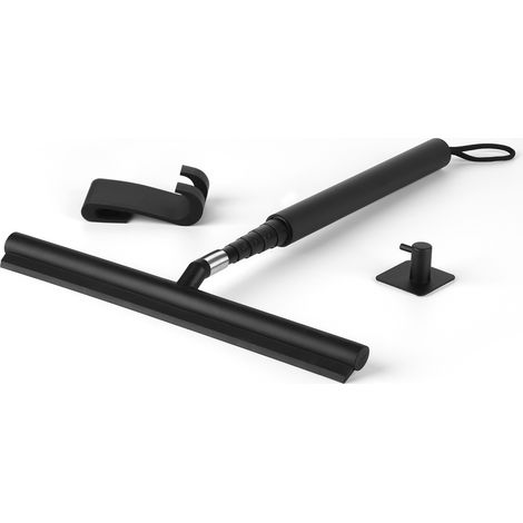 Essuie Glace Douche RéTractable, Longueur RéGlable Jusqu'à 120 CM Essuie Glace Douche en Silicone, Essuie Glace Vitre, Essuie Glace Sol Avec 2 Housses en Tissu, Essuie Glace pour Vitres/Miroirs/Voitur