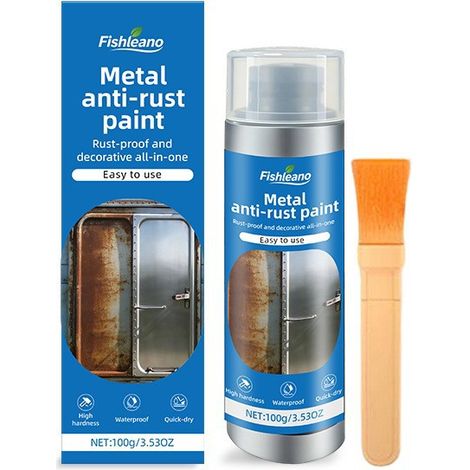 Peinture antirouille pour métaux FISHLEANO - Sans ponçage, pinceau inclus, revêtement anticorrosion et antirouille haute dureté