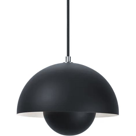 Lustre, suspension moderne, plafonnier suspendu avec ampoule, lustre de plafond en métal créatif, lumière blanche, 23 cm (noir) (1/5)