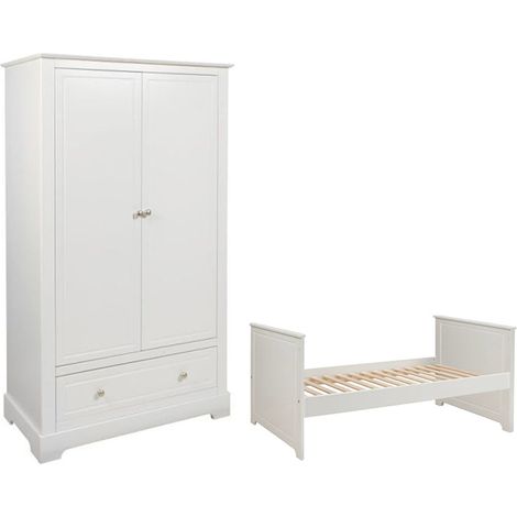 Evolutionsbett 70x140 und 2-türiger Kleiderschrank Bellamy Marylou Weiß (1/5)