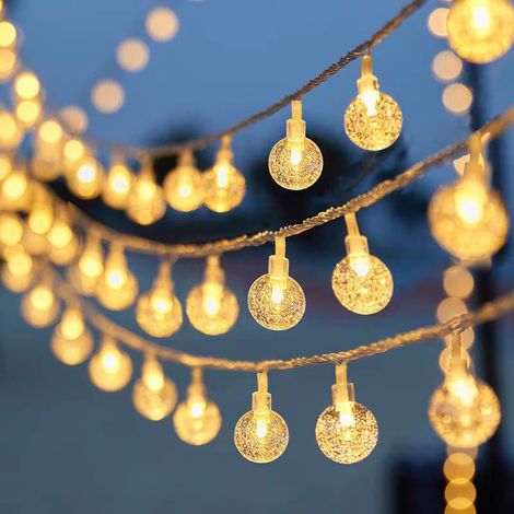 Guirlande lumineuse LED boules à bulles solaire, lampe d'ambiance extérieure camping décoration fête IP44 A99 (1/5)