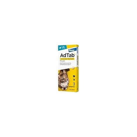 Compresse Antiparassitarie Masticabili Adtab per Gatti da 2 a 3 8 kg (1/5)