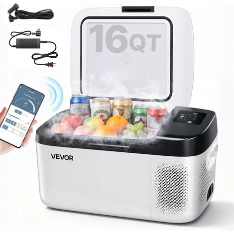 Froid Réglable -20°C à 20°C Glacière Électrique Compression 15 L Mini Frigo Contrôle APP pour Véhicule 12/24V et Prise 100-240V (1/5)