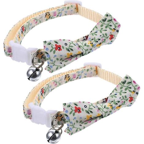 Lindo collar para gato con cascabel y pajarita. Collar para gato de 6 piezas ajustable. (1/5)