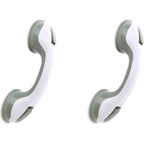 Maniglione di sicurezza per il bagno con ventosa, facile da usare, adatto ad anziani, bambini e donne in gravidanza, realizzato in plastica, grigio chiaro. (1/5)