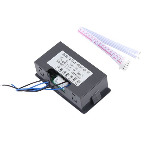 Compteur numérique à LED CC 4 chiffres 0-9999, affichage haut/bas, panneau plus/moins, bleu (1/5)