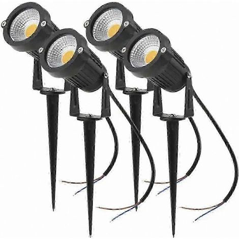 Lot de 4 lampes LED étanches IP65 pour jardin extérieur, à piquer, pour l'éclairage de votre cour, allée et aménagement paysager, lumière verte. (1/5)