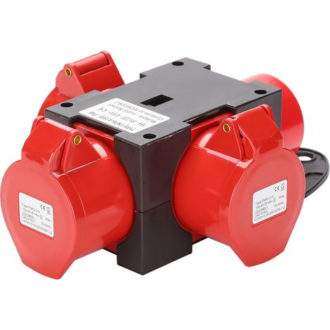 Wolketon Distributore di corrente per cantiere Distributore di corrente CEE IP44 per cantiere 3 x CEE 400V / 16A presa 5P