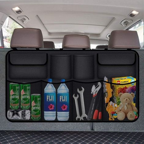 Organizer of Trunk of Car Organizer of Car of 8 pochettes Compartment More Car Trip Hang Bag of Storage Seat Auto Tidy Organiseur of Pocket, Black- (1/4)