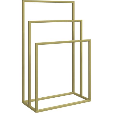 Porte-serviettes sur pied doré 48 x 24 x 79 cm fer