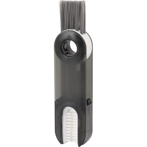 Brosse de nettoyage multifonctionnelle 3 en 1 pour couvercles de biberons et de tasses, idéale pour nettoyer les recoins des tétines (gris). (1/5)