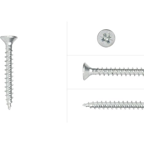 Spanplattenschrauben Verzinkt 3,5 x 35 mm Pozidrive Vollgewinde - (1/3)