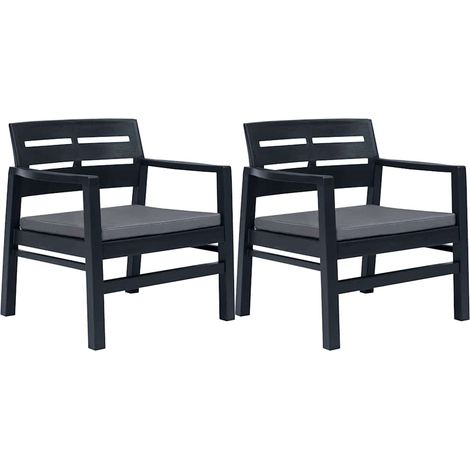Maison Exclusive - Set Salotto da Giardino 3 pz in Plastica Antracite (1/5)