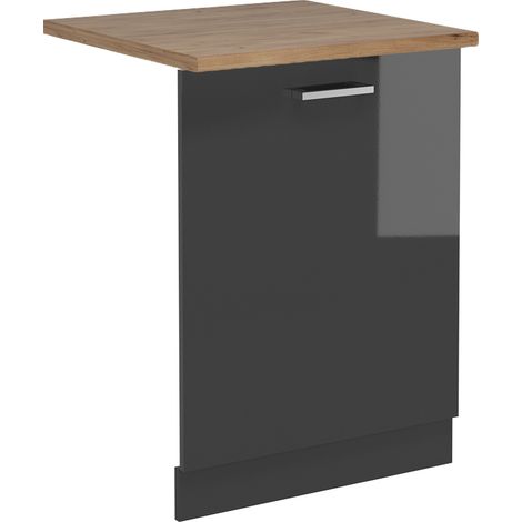 Panneau de lave-vaisselle R-Line, Anthracite Haute brillance, 60cm , PT Chêne, Vicco