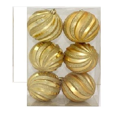 12 Palle a sfera palline per decorazione addobbo albero di natale oro cm 10 glitterate