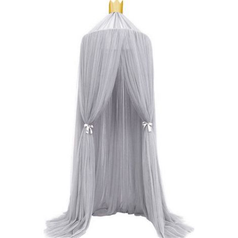 Elegantes Moskitonetz in Hausfarbe, Kinderhimmel, Bettnetz, Babyzimmer, grau (1/5)