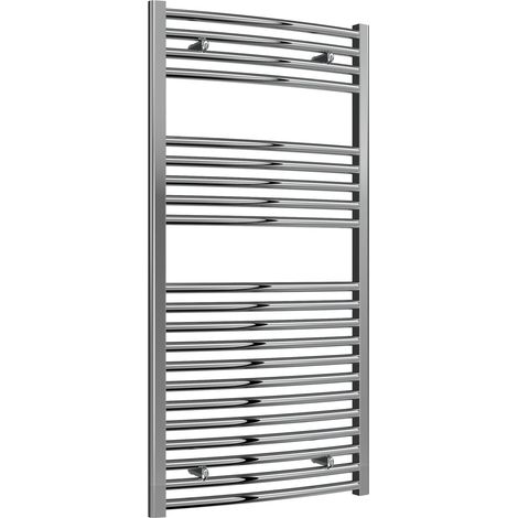 Reina Diva Curved Chrome Electric Towel Rail 1200mm High x 600mm Wide (+ Chrome On/Off Touch Element) (1/5)
