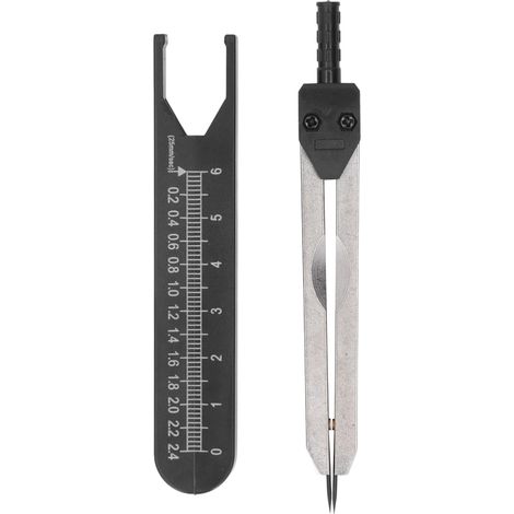 Pieds à coulisse ECG en acier inoxydable, règle de 0 à 2,4 pouces, outil de mesure de séparation pour les soins infirmiers, noir