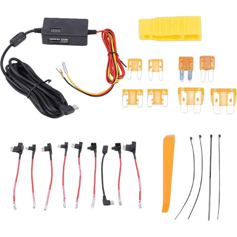 Kit de Câblage de Caméra de Tableau de Bord, Kit de Fil Dur de Type C 12 V 30 V à 5 3 A avec Protection Basse Tension et Détection ACC, pour Système de Navigation GPS et (1/5)
