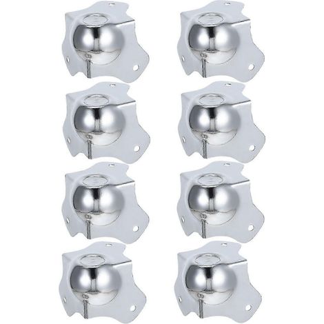 Huit protections d'angle sphériques métalliques sont utilisées pour la sécurité du mobilier. Ces protections d'angle métalliques pour tables, flight cases et autres surfaces offrent une excellente pro (1/5)