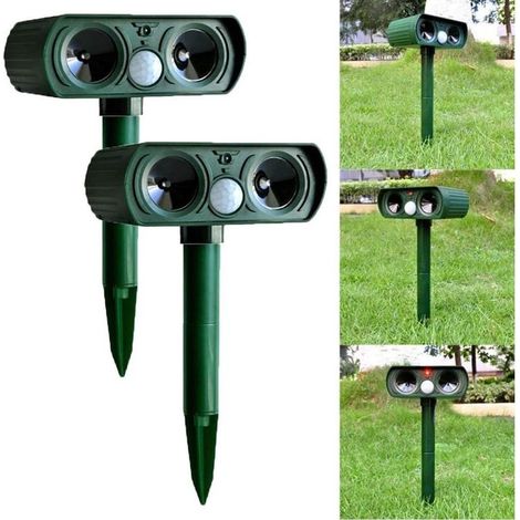 Répulsif ultrasonique solaire pour chiens, chats, animaux de compagnie (renards, cerfs, rongeurs), détecteur PIR, fermes et jardins. (1/5)