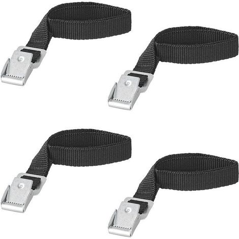 Sangles d'arrimage avec boucle en métal 18mm 40cm – Lot de 4 pièces – Pour fixation vélo et tente – Résistantes aux intempéries – (1/5)
