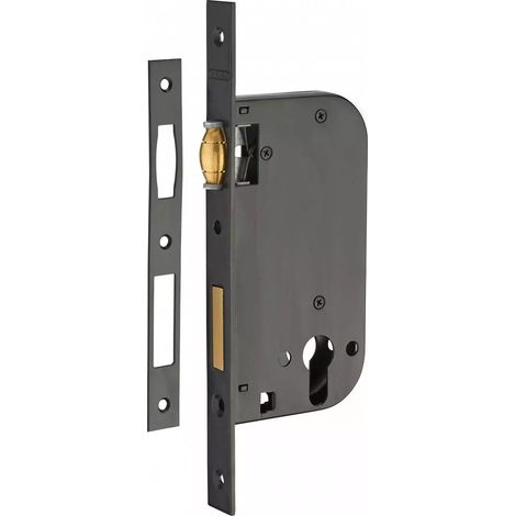Thirard – Serrure électrique encastrable pour porte d'entrée – Coffre acier embouti – Têtère acier – Rouleau laiton – Gâche plate acier