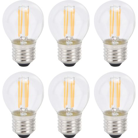 Lot de 6 ampoules LED rétro G45, culot E27, transparentes, idéales pour la décoration intérieure, 6 watts, 110 volts, lumière chaude (1/5)