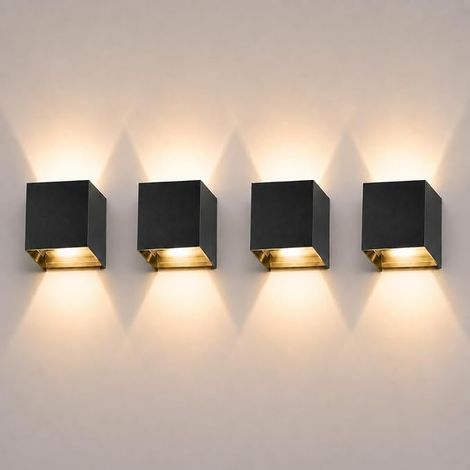 ledmo 4 Pack 12W Applique Murale Extérieure LED 3000K IP65 Angle Réglable (1/5)