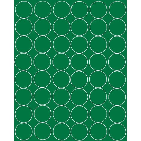 Adesivi circolari da 6 cm, pois, 48 pezzi, verde lucido