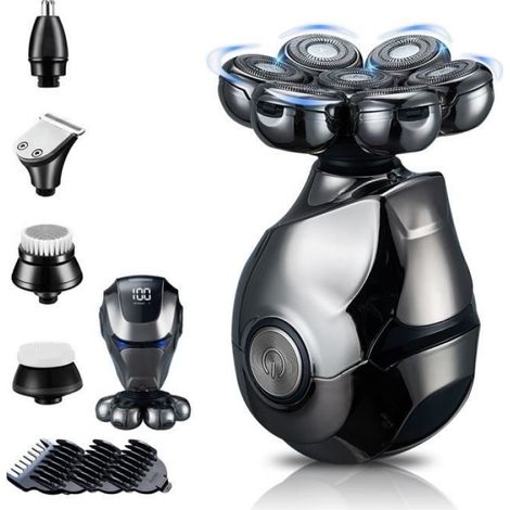 Rasoir électrique 7 en 1 rechargeable pour homme avec écran LCD - (1/4)