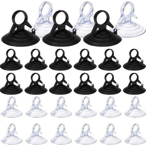 60 Pices Ventouse pare Soleil, 45mm Ventouse Sans Crochets Ventouse, PVC Ventouses Mini Ventouse Transparente et Noire Ventouse, Ventouse pour Vitre (1/5)
