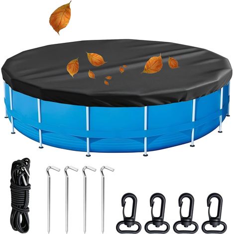 Bâche Protection pour Piscine Ronde,Bâche pour Piscine,Spa Gonflable Housse de Protection,Protection de Piscine pour Chien,Bâche de Piscine Jardin Ronde pour Table Impermeable,Et Aux Rayons (1/5)