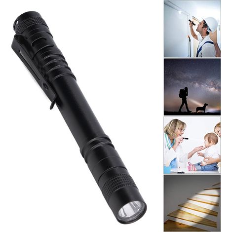 Miniatur-Clip-on-Taschenlampe aus Aluminiumlegierung, kleine tragbare Taschenlampe, taktische Taschentaschenlampe, drei Leuchtmodi, geeignet für Camping, Notfälle im Freien und den täglichen Gebrauch. (1/5)