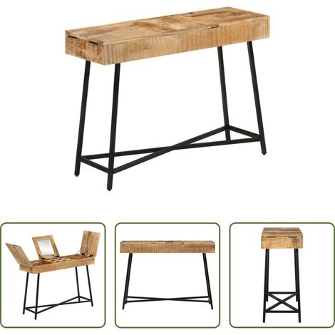 Schminktisch Mango - Schminktisch 105x35x75 cm Raues Massivholz Mango und Eisen (1/5)