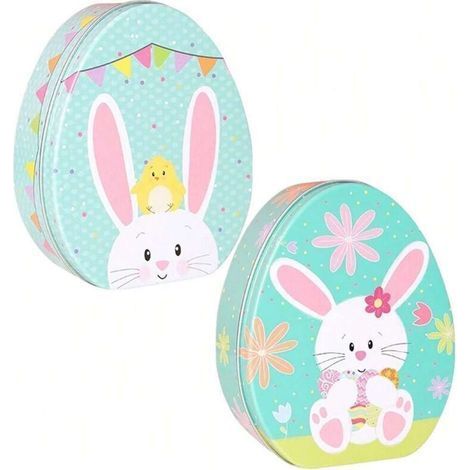 Scatola per dolci pasquali in 2 pezzi, scatola per biscotti a forma di coniglietto, scatola per dolci con coperchio, scatola regalo di Pasqua, scatola per biscotti portatile, scatola per biscotti in l (1/3)