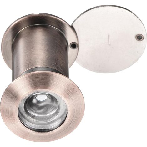 Regard de porte de 15/16" à 220 degrés pour porte de 1-3/4" à 2-15/16" avec couvercle de confidentialité rotatif pour maison, bureau, hôtel, bronze rouge (1/5)