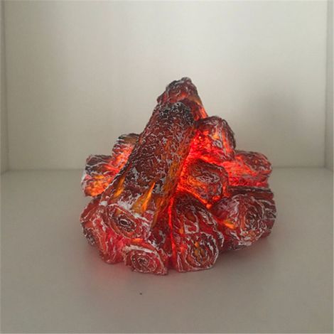 Flammenlose Kaminlampe, LED-Lagerfeuerlampe mit realistischen 3D-Holzscheiten, batteriebetriebene Kaminholzlampe, Ausführung 2 (1/2)
